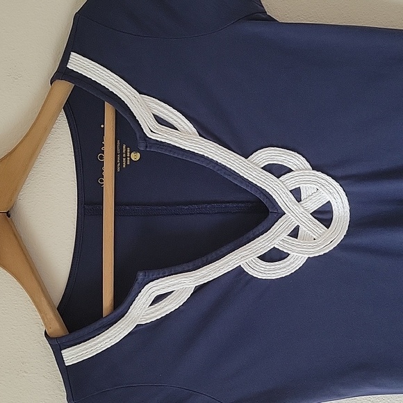 Lilly Pulitzer Brewster Navy Pima Cotton Tunic/Mini Dress Size XXS - Picture 4 of 5